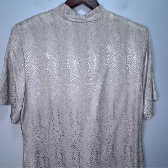 Vintage Jessica Open High Split Shirt Maxi Dress Snakeskin Print Size 10 Mobwife - Picture 6 of 13